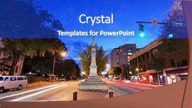  Presentation with cityscape - Amazing theme having downtown athens georgia usa cityscape backdrop and a cobalt blue colored foreground