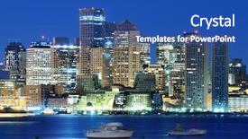  Presentation with boston - Slide deck enhanced with downtown boston skyline background and a ocean colored foreground