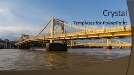  Presentation with bridges - Amazing slides having downtown bridges crossing the allegheny backdrop and a teal colored foreground