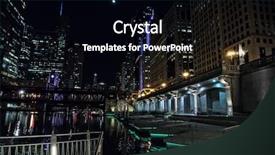  Presentation with city chicago - Amazing slides having downtown buildings and the moon backdrop and a black colored foreground