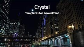  Presentation with city moon - Beautiful PPT theme featuring downtown buildings and the moon backdrop and a black colored foreground