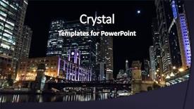  Presentation with city chicago - Audience pleasing presentation design consisting of downtown buildings and the moon backdrop and a black colored foreground