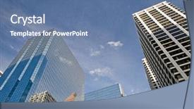  Presentation with office buildings - Beautiful presentation featuring downtown calgary office buildings soaring backdrop and a ocean colored foreground