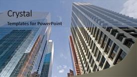  Presentation with soaring - PPT theme enhanced with downtown calgary office buildings soaring background and a teal colored foreground