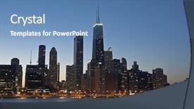  Presentation with chicago skyline - Cool new slide deck with downtown chicago and the lake backdrop and a teal colored foreground
