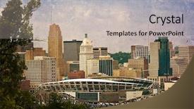  Presentation with football stadium - Amazing presentation theme having downtown cincinnati with the football backdrop and a  colored foreground