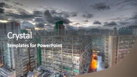  Presentation with old days - Theme with downtown city and old building background and a gray colored foreground