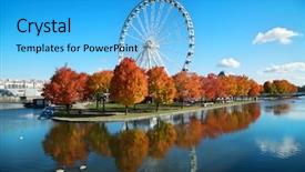  Presentation with fall season - Audience pleasing slides consisting of downtown city during fall backdrop and a light blue colored foreground