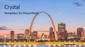  Presentation with dusk - Theme featuring downtown cityscape with the arch background and a light blue colored foreground