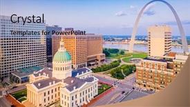  Presentation with orlando florida usa downtown city - Audience pleasing slides consisting of downtown cityscape with the arch backdrop and a light blue colored foreground