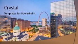  Presentation with orlando florida usa downtown city - Presentation theme with downtown cityscape with the arch background and a light blue colored foreground