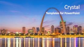 Presentation with cityscape - Theme enhanced with downtown cityscape with the arch background and a teal colored foreground