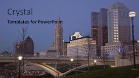  Presentation with columbus - Presentation with downtown columbus ohio along the scioto greenway background and a ocean colored foreground