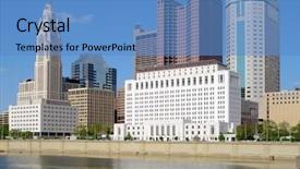  Presentation with columbus - Beautiful presentation design featuring downtown columbus ohio and the scioto river backdrop and a teal colored foreground