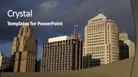 Presentation with detroit - Audience pleasing PPT layouts consisting of downtown detroit backdrop and a dark gray colored foreground