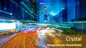  Presentation with hong kong china - Presentation consisting of downtown district hong kong china background and a tawny brown colored foreground