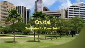  Presentation with honolulu hawaii - Slide set having downtown honolulu hawaii background and a tawny brown colored foreground