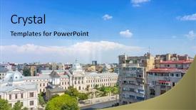  Presentation with street - Presentation with downtown in bucharest romanian background and a  colored foreground