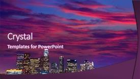  Presentation with downtown los angeles - Audience pleasing slide set consisting of downtown la night los angeles backdrop and a violet colored foreground