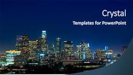  Presentation with downtown los angeles - PPT theme featuring downtown la night los angeles background and a black colored foreground