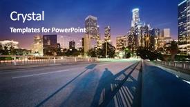  Presentation with downtown los angeles - PPT theme with central perspective unusual view of ancient greek building athens acropolis background and a gray colored foreground