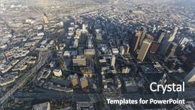  Presentation with downtown los angeles - Amazing PPT theme having downtown los angeles civic backdrop and a dark gray colored foreground