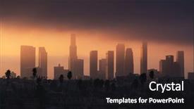 Presentation with downtown los angeles - Slides having downtown los angeles skyline background and a black colored foreground