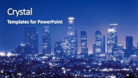  Presentation with downtown los angeles - Audience pleasing presentation consisting of downtown los angeles skyline backdrop and a ocean colored foreground