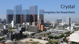  Presentation with downtown los angeles - Audience pleasing slides consisting of downtown los angeles skyline backdrop and a light blue colored foreground