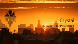  Presentation with downtown los angeles - Beautiful presentation design featuring downtown-los-angeles-sunrise-over backdrop and a gold colored foreground