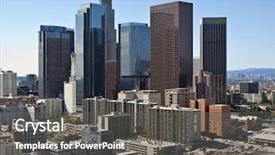  Presentation with apartments - Slide deck featuring downtown los angeles towers background and a gray colored foreground