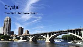  Presentation with avenue - Beautiful theme featuring downtown minneapolis at left backdrop and a light blue colored foreground