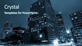  Presentation with downtown los angeles - Amazing PPT theme having downtown modern urban city backdrop and a ocean colored foreground