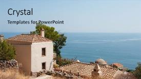  Presentation with greek - Amazing PPT layouts having downtown monemvasia at the greek backdrop and a  colored foreground