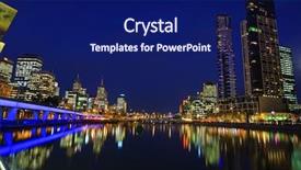  Presentation with melbourne - PPT theme with downtown of melbourne at night background and a  colored foreground