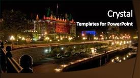  Presentation with british columbia - Amazing PPT theme having downtown of victoria british columbia backdrop and a black colored foreground
