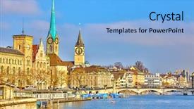  Presentation with clear sunny day rural landscape - Slide set enhanced with close up of woman eating walnuts in studio background and a coral colored foreground