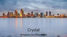  Presentation with night - PPT layouts consisting of downtown san diego at night background and a light blue colored foreground