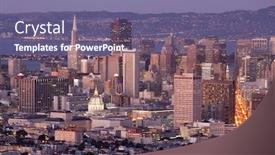  Presentation with san francisco - Amazing PPT theme having downtown san francisco backdrop and a violet colored foreground
