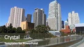  Presentation with san francisco - PPT theme having downtown san francisco background and a tawny brown colored foreground