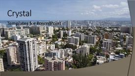  Presentation with san juan puerto rico - Beautiful presentation featuring downtown san juan puerto rico backdrop and a light blue colored foreground