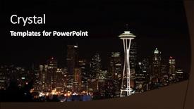  Presentation with seattle - Audience pleasing PPT theme consisting of downtown-seattle-and-space-needle backdrop and a black colored foreground