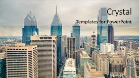  Presentation with philadelphia - Colorful presentation theme enhanced with downtown skyline of philadelphia usa backdrop and a lemonade colored foreground