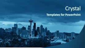  Presentation with seattle - Presentation theme having downtown skyline panorama from kerry background and a  colored foreground
