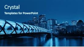  Presentation with black people trying to cross a broken bridge for peace - PPT layouts having calgary cityscape with peace bridge background and a ocean colored foreground