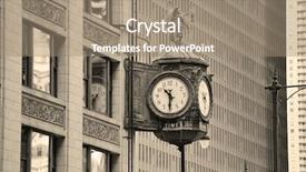  Presentation with old soho street - Audience pleasing theme consisting of downtown street view with old backdrop and a coral colored foreground