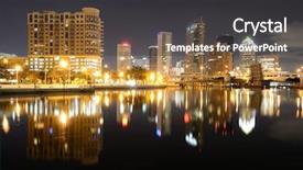  Presentation with florida - PPT layouts having downtown tampa florida along the hillsborough river background and a dark gray colored foreground