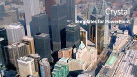  Presentation with toronto - Presentation design enhanced with downtown toronto core seen background and a ocean colored foreground