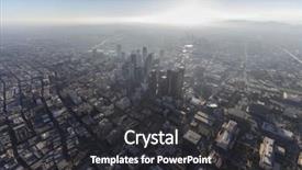  Presentation with downtown los angeles - Slide deck with downtown urban los angeles hazy background and a dark gray colored foreground