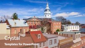  Presentation with maryland - Cool new PPT theme with downtown view over main street backdrop and a coral colored foreground